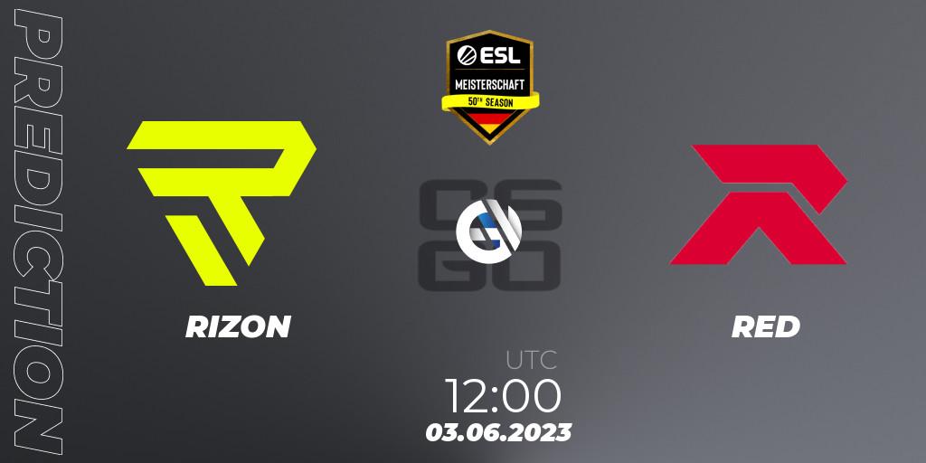 Prognoza RIZON - RED. 03.06.2023 at 12:00, Counter-Strike (CS2), ESL Meisterschaft Spring 2023: Relegation
