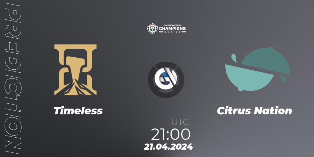 Prognoza Timeless - Citrus Nation. 21.04.2024 at 21:00, Overwatch, Overwatch Champions Series 2024 - North America Stage 2 Group Stage