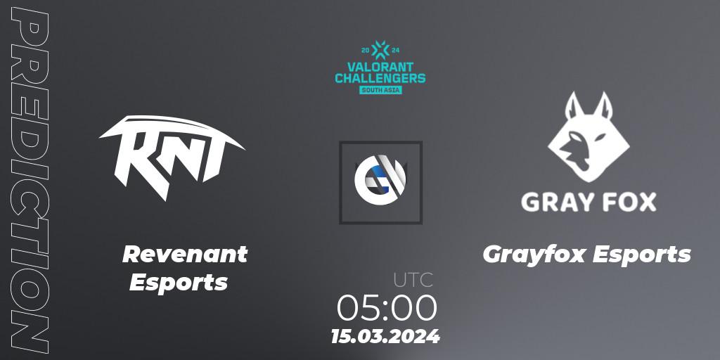Prognoza Revenant Esports - Grayfox Esports. 15.03.24, VALORANT, VALORANT Challengers 2024: South Asia Split 1 - Cup 1