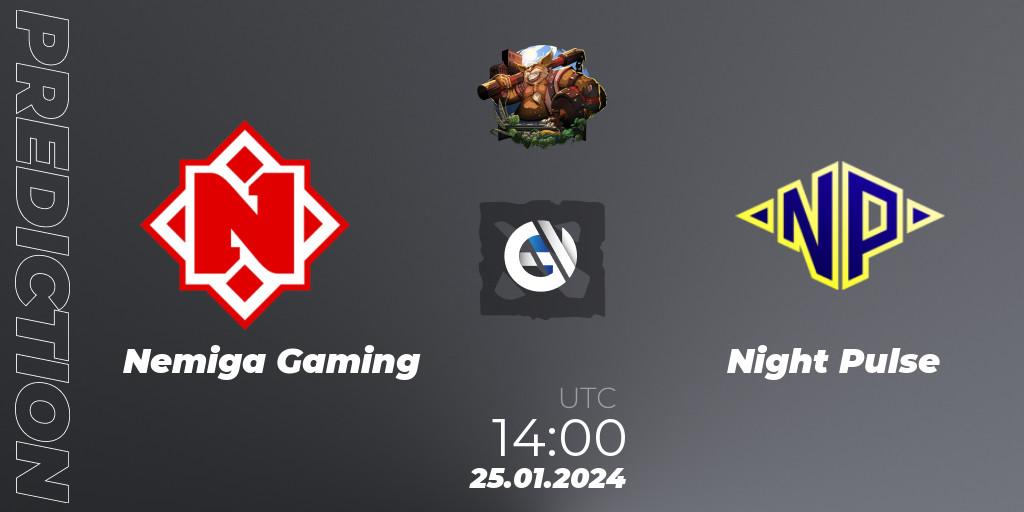 Prognoza Nemiga Gaming - Night Pulse. 25.01.2024 at 14:03, Dota 2, ESL One Birmingham 2024: Eastern Europe Open Qualifier #2