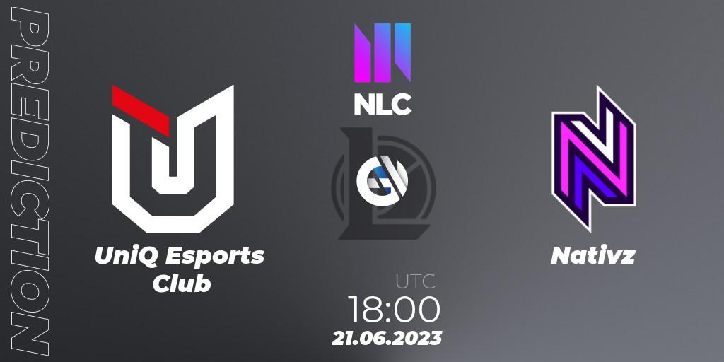 Prognoza UniQ Esports Club - Nativz. 21.06.23, LoL, NLC Summer 2023 - Group Stage
