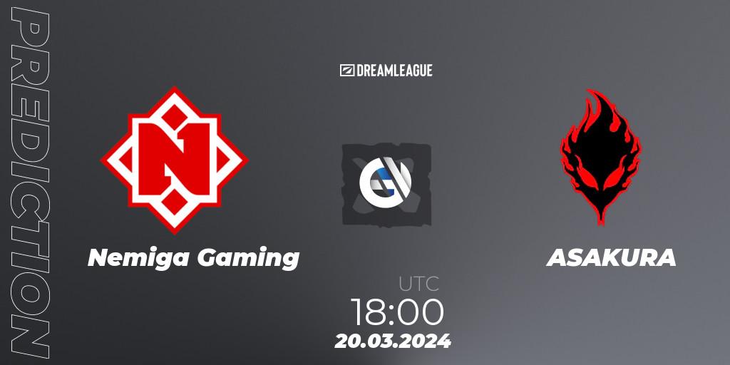 Prognoza Nemiga Gaming - ASAKURA. 20.03.24, Dota 2, DreamLeague Season 23: Eastern Europe Closed Qualifier
