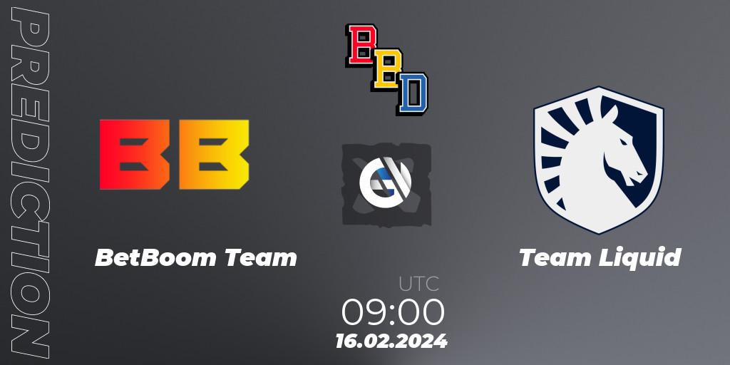 Prognoza BetBoom Team - Team Liquid. 16.02.24, Dota 2, BetBoom Dacha Dubai 2024