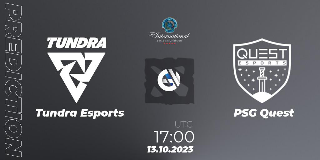 Prognoza Tundra Esports - PSG Quest. 13.10.2023 at 17:00, Dota 2, The International 2023 - Group Stage
