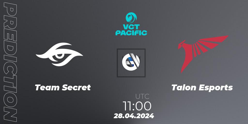 Prognoza Team Secret - Talon Esports. 28.04.24, VALORANT, VALORANT Champions Tour 2024: Pacific League - Stage 1 - Group Stage