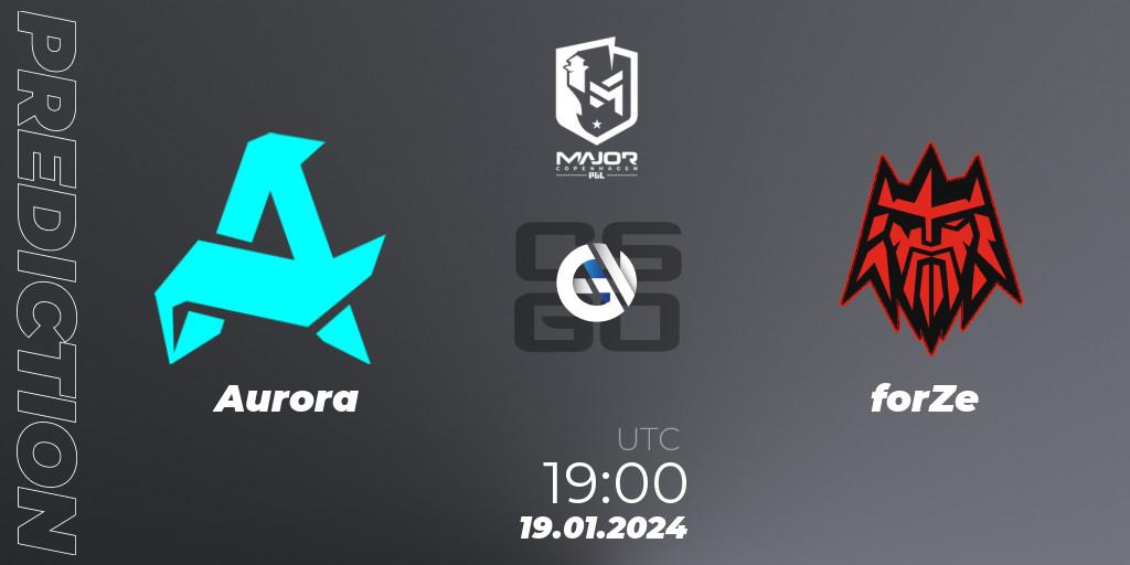 Prognoza Aurora - forZe. 19.01.2024 at 19:00, Counter-Strike (CS2), PGL CS2 Major Copenhagen 2024: European Qualifier B