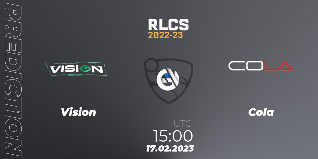 Prognoza Vision - Cola. 17.02.2023 at 15:00, Rocket League, RLCS 2022-23 - Winter: Middle East and North Africa Regional 2 - Winter Cup