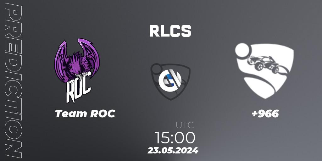 Prognoza Team ROC - +966. 23.05.2024 at 15:00, Rocket League, RLCS 2024 - Major 2: MENA Open Qualifier 6