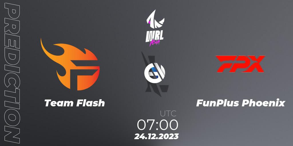 Prognoza Team Flash - FunPlus Phoenix. 24.12.2023 at 07:00, Wild Rift, WRL Asia 2023 - Season 2 - Regular Season
