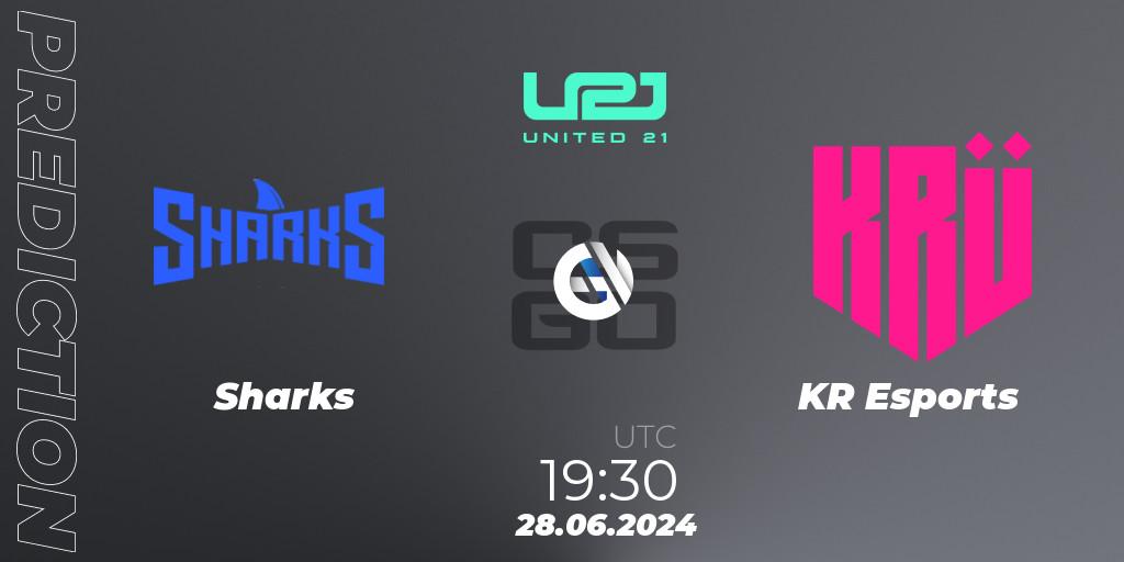 Prognoza Sharks - KRÜ Esports. 28.06.2024 at 20:50, Counter-Strike (CS2), United21 South America Season 1