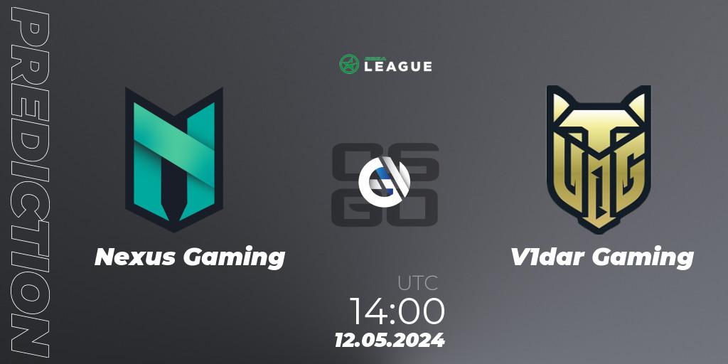 Prognoza Nexus Gaming - V1dar Gaming. 12.05.2024 at 14:00, Counter-Strike (CS2), ESEA Season 49: Advanced Division - Europe