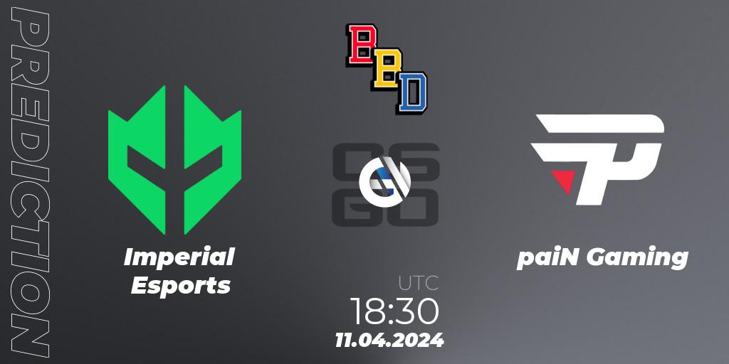 Prognoza Imperial Esports - paiN Gaming. 11.04.24, CS2 (CS:GO), BetBoom Dacha Belgrade 2024: South American Qualifier