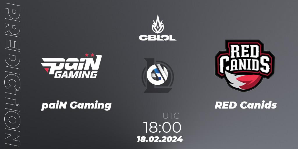Prognoza paiN Gaming - RED Canids. 18.02.24, LoL, CBLOL Split 1 2024 - Group Stage