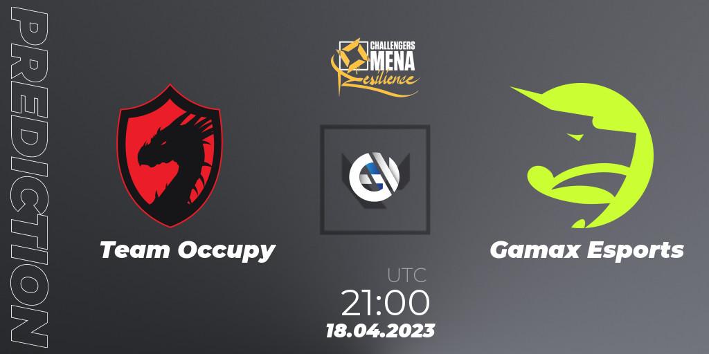 Prognoza Team Occupy - Gamax Esports. 18.04.2023 at 21:00, VALORANT, VALORANT Challengers 2023 MENA: Resilience Split 2 - Levant and North Africa