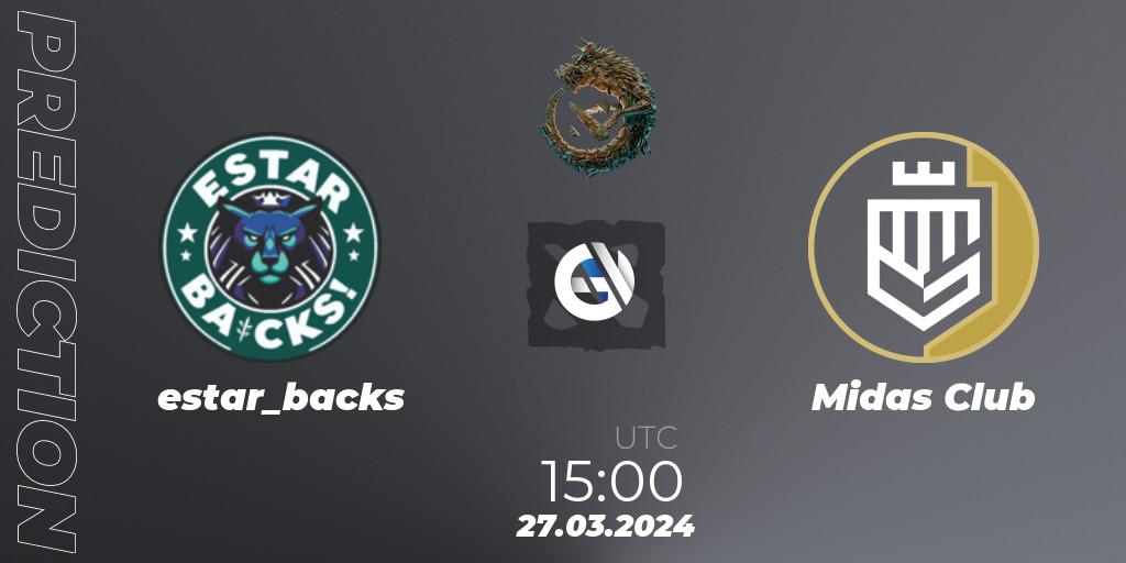 Prognoza estar_backs - Midas Club. 27.03.2024 at 15:00, Dota 2, PGL Wallachia Season 1: South America Closed Qualifier