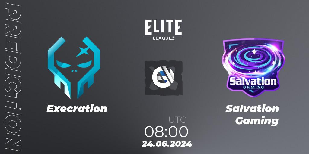 Prognoza Execration - Salvation Gaming. 24.06.2024 at 08:45, Dota 2, Elite League Season 2: Southeast Asia Closed Qualifier