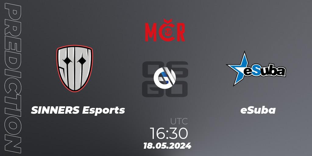 Prognoza SINNERS Esports - eSuba. 18.05.2024 at 16:30, Counter-Strike (CS2), Tipsport Cup Spring 2024: Online Stage