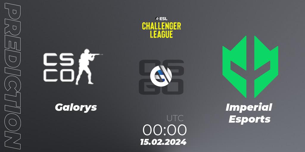 Prognoza Galorys - Imperial Esports. 16.02.2024 at 18:15, Counter-Strike (CS2), ESL Challenger League Season 47: South America