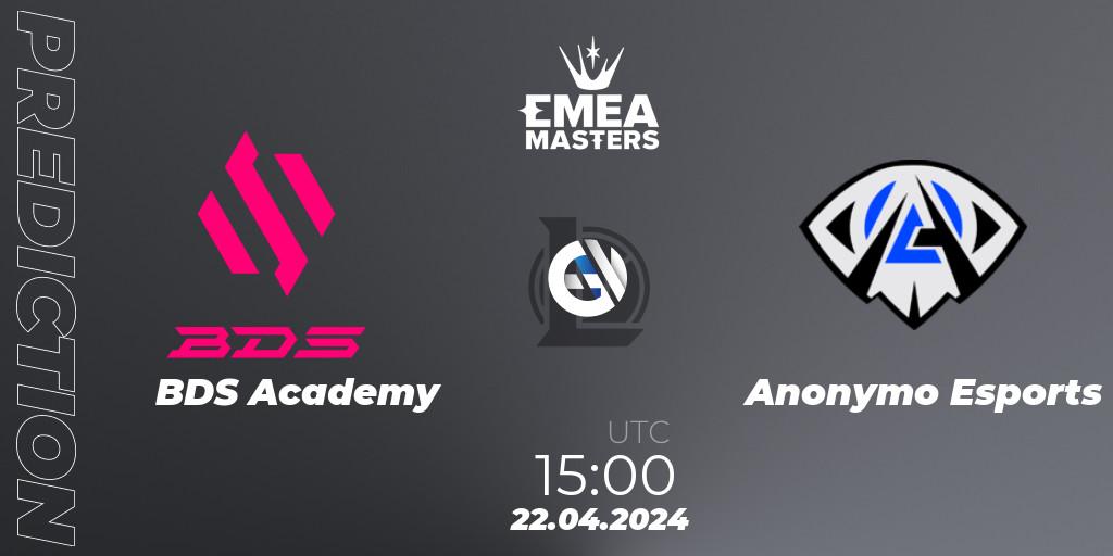 Prognoza BDS Academy - Anonymo Esports. 22.04.24, LoL, EMEA Masters Spring 2024 - Playoffs