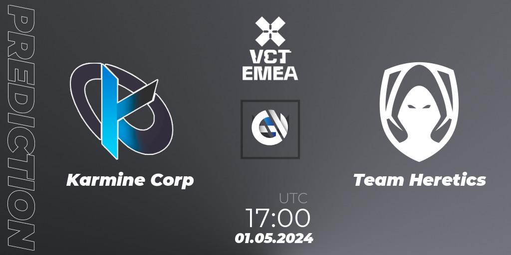 Prognoza Karmine Corp - Team Heretics. 01.05.24, VALORANT, VALORANT Champions Tour 2024: EMEA League - Stage 1 - Group Stage