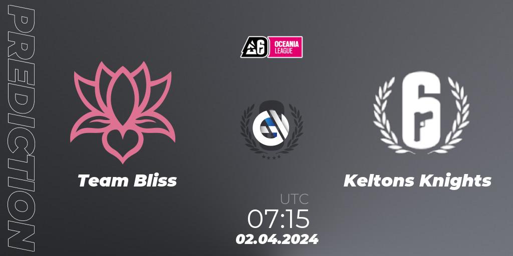 Prognoza Team Bliss - Keltons Knights. 02.04.24, Rainbow Six, Oceania League 2024 - Stage 1
