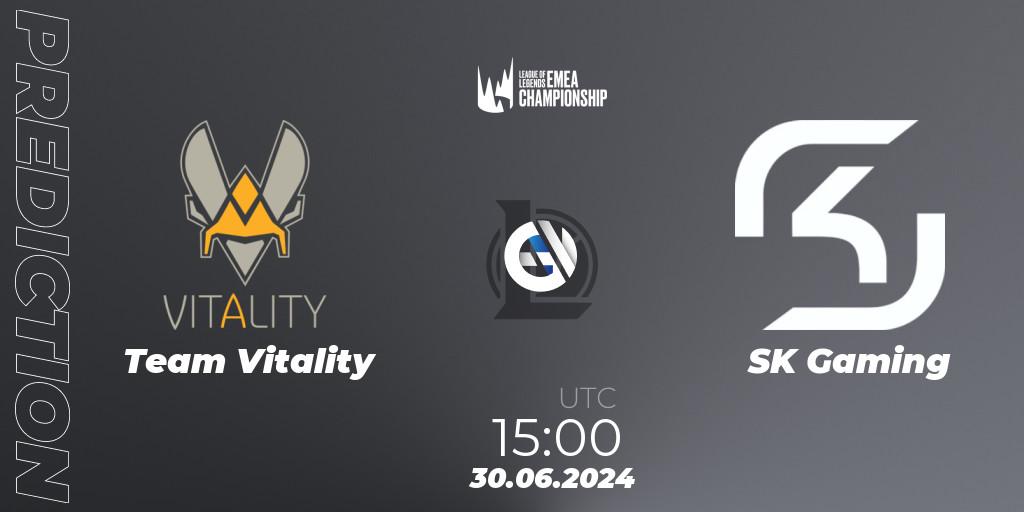 Prognoza Team Vitality - SK Gaming. 30.06.2024 at 15:00, LoL, LEC Summer 2024 - Regular Season