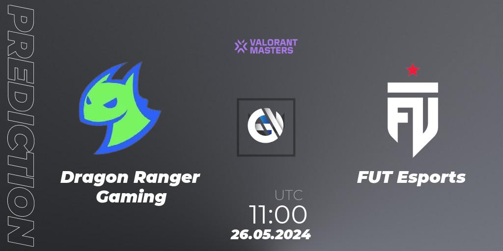 Prognoza Dragon Ranger Gaming - FUT Esports. 26.05.2024 at 11:00, VALORANT, VCT 2024: Masters Shanghai