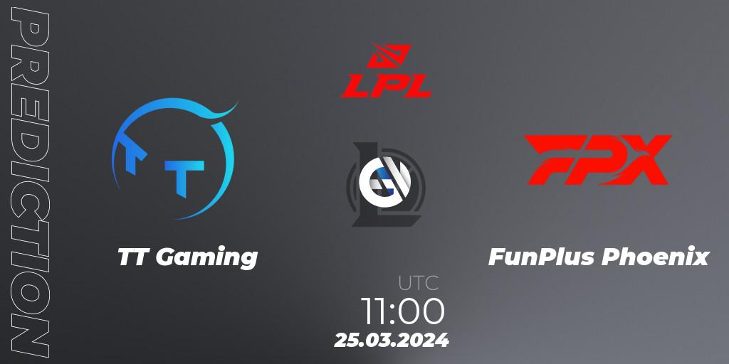 Prognoza TT Gaming - FunPlus Phoenix. 25.03.24, LoL, LPL Spring 2024 - Group Stage