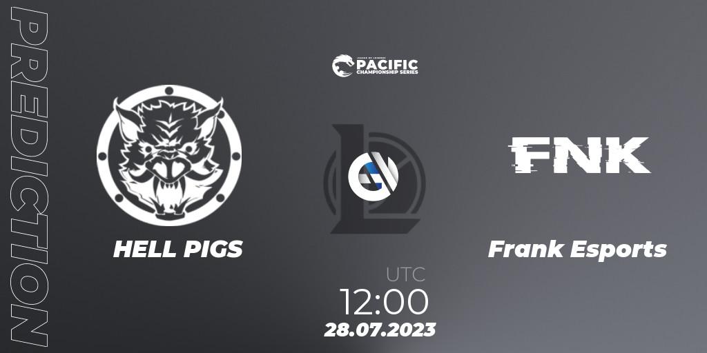 Prognoza HELL PIGS - Frank Esports. 28.07.2023 at 12:25, LoL, PACIFIC Championship series Group Stage
