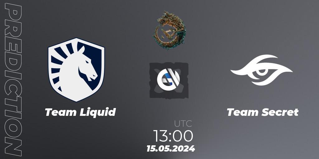 Prognoza Team Liquid - Team Secret. 15.05.2024 at 13:30, Dota 2, PGL Wallachia Season 1 - Group Stage