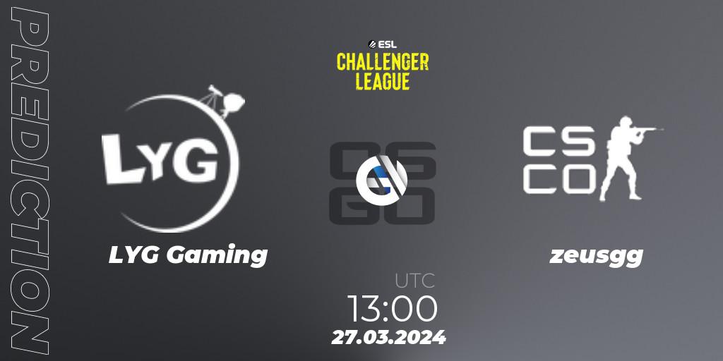 Prognoza LYG Gaming - zeusgg. 27.03.2024 at 13:00, Counter-Strike (CS2), ESL Challenger League Season 47: Asia