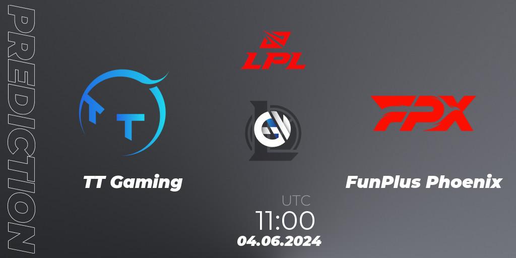 Prognoza TT Gaming - FunPlus Phoenix. 04.06.2024 at 11:00, LoL, LPL 2024 Summer - Group Stage