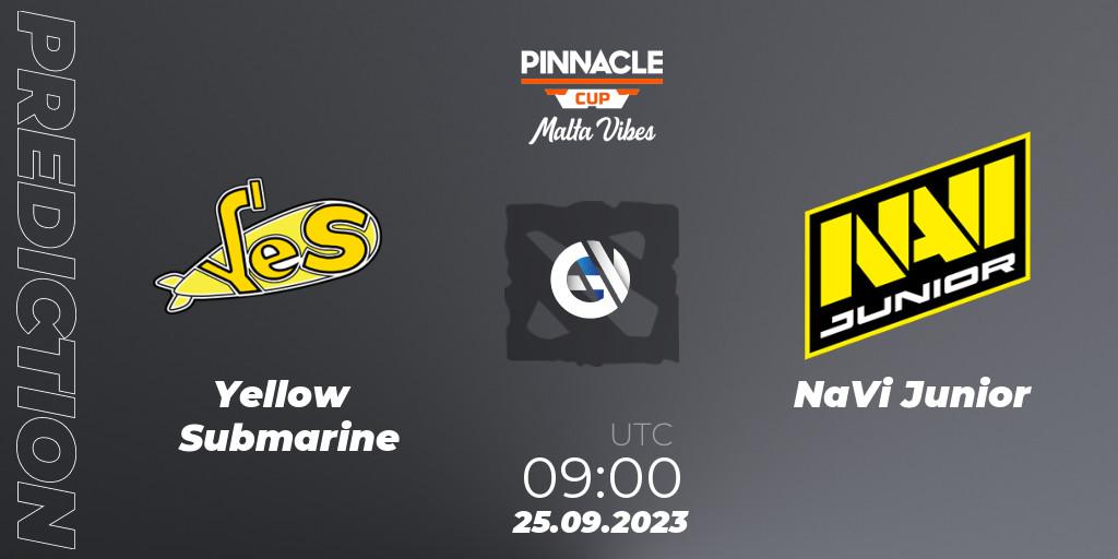 Prognoza Yellow Submarine - NaVi Junior. 25.09.2023 at 09:02, Dota 2, Pinnacle Cup: Malta Vibes #4