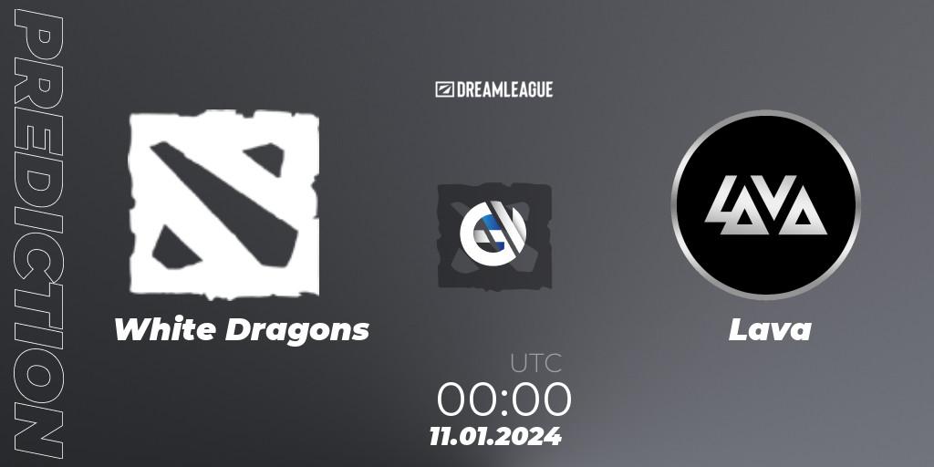 Prognoza White Dragons - Lava. 11.01.2024 at 00:00, Dota 2, DreamLeague Season 22: South America Open Qualifier #1