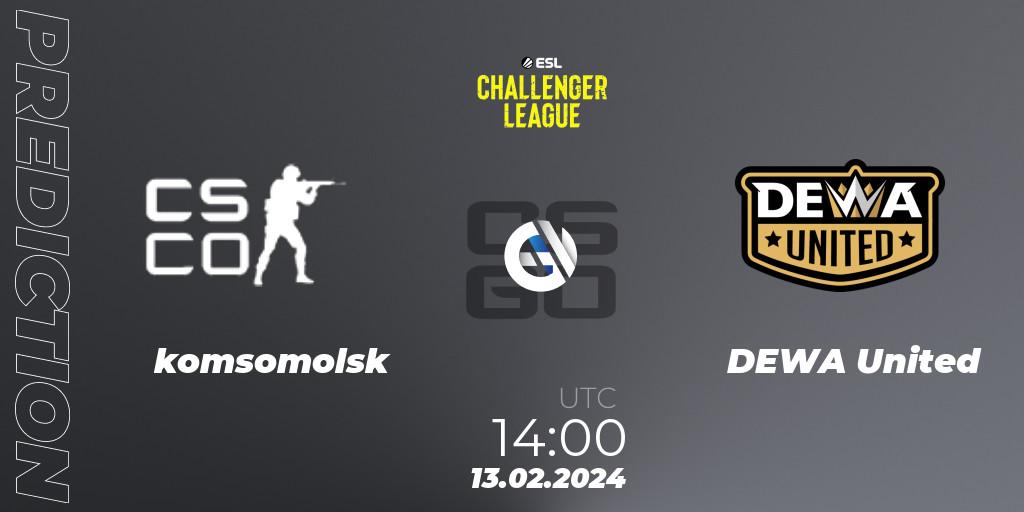 Prognoza komsomolsk - DEWA United. 13.02.2024 at 14:00, Counter-Strike (CS2), ESL Challenger League Season 47: Asia