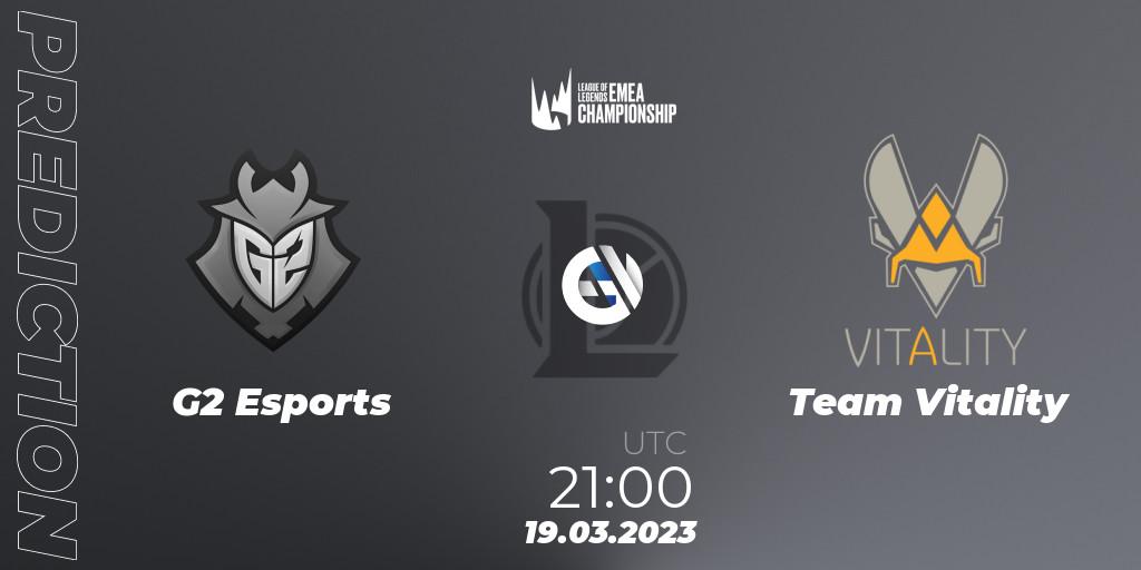 Prognoza G2 Esports - Team Vitality. 19.03.2023 at 21:00, LoL, LEC Spring 2023 - Regular Season