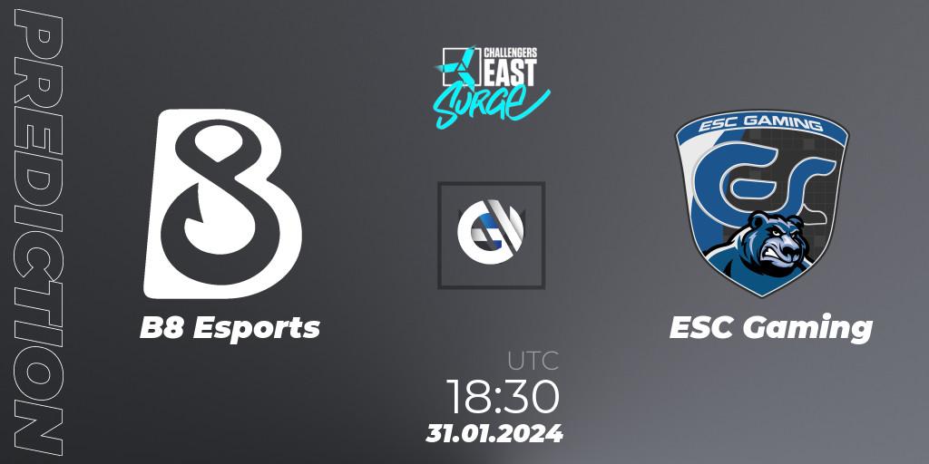 Prognoza B8 Esports - ESC Gaming. 31.01.24, VALORANT, VALORANT Challengers 2024 East: Surge Split 1