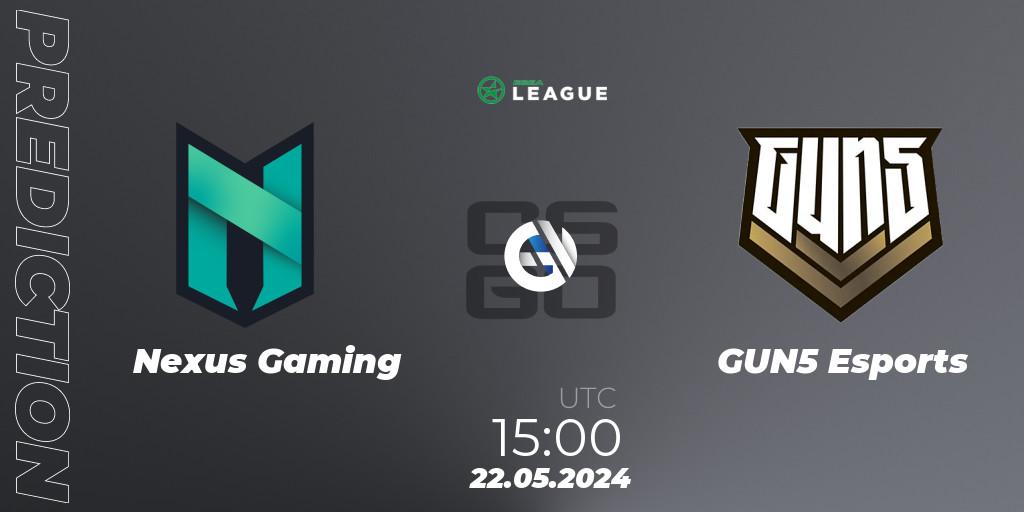Prognoza Nexus Gaming - GUN5 Esports. 22.05.2024 at 15:00, Counter-Strike (CS2), ESEA Season 49: Advanced Division - Europe