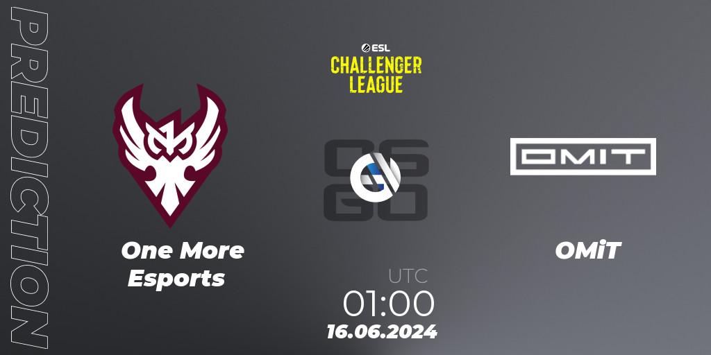 Prognoza One More Esports - OMiT. 16.06.2024 at 01:30, Counter-Strike (CS2), ESL Challenger League Season 47 Relegation: North America