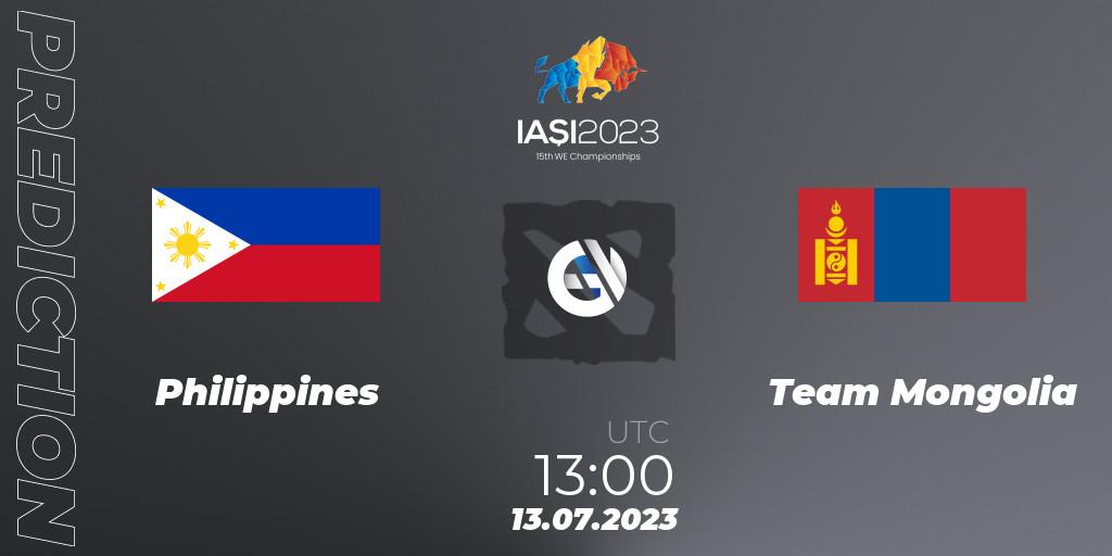 Prognoza Philippines - Team Mongolia. 13.07.2023 at 12:28, Dota 2, Gamers8 IESF Asian Championship 2023