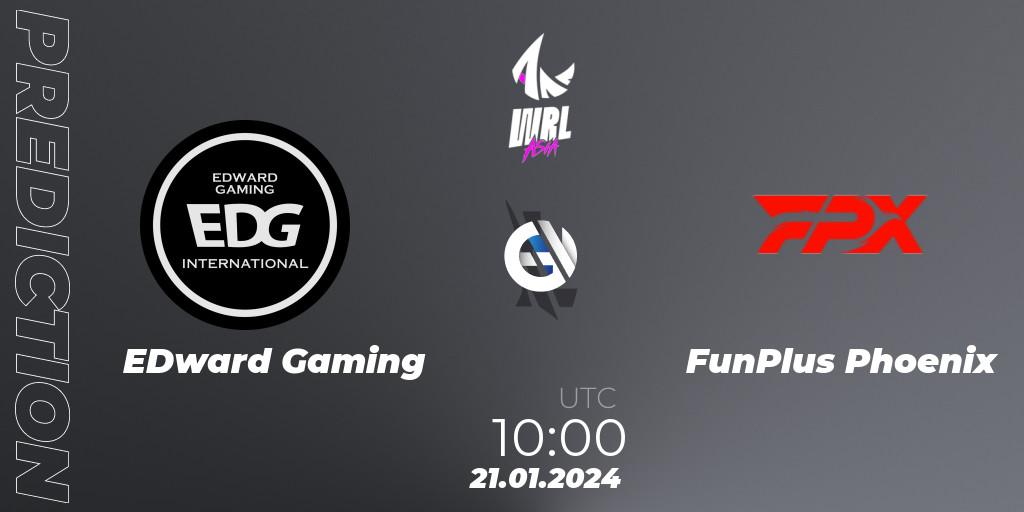 Prognoza EDward Gaming - FunPlus Phoenix. 21.01.2024 at 10:00, Wild Rift, WRL Asia 2023 - Season 2: China Conference