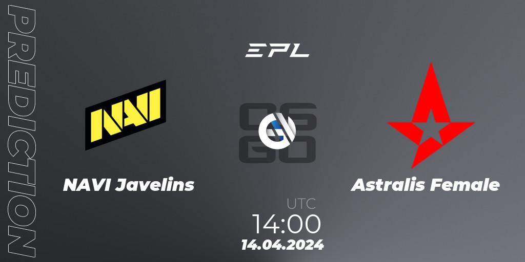 Prognoza NAVI Javelins - Astralis Female. 14.04.24, CS2 (CS:GO), European Pro League Female Season 1