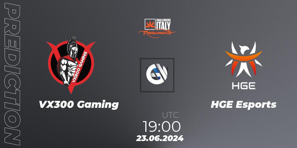 Prognoza VX300 Gaming - HGE Esports. 23.06.2024 at 19:00, VALORANT, VALORANT Challengers 2024 Italy: Rinascimento Split 2