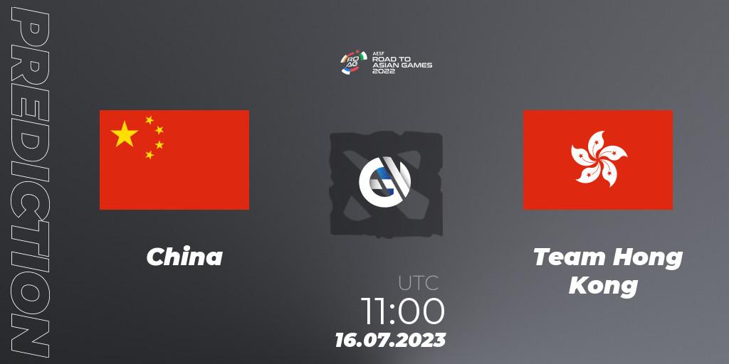 Prognoza China - Team Hong Kong. 16.07.2023 at 11:40, Dota 2, 2022 AESF Road to Asian Games - East Asia