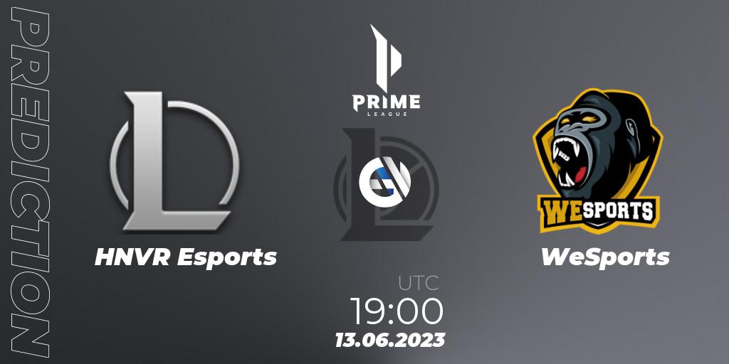 Prognoza HNVR Esports - WeSports. 13.06.2023 at 19:00, LoL, Prime League 2nd Division Summer 2023