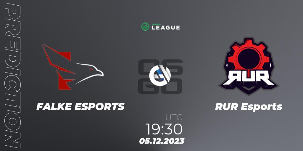 Prognoza FALKE ESPORTS - RUR Esports. 05.12.2023 at 19:30, Counter-Strike (CS2), ESEA Season 47: Main Division - Europe