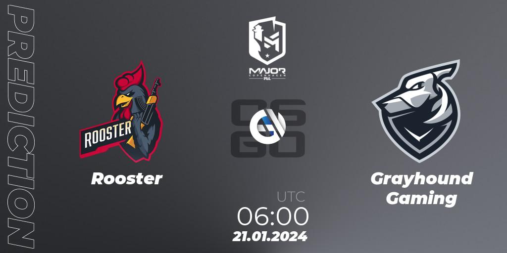 Prognoza Rooster - Grayhound Gaming. 21.01.2024 at 06:00, Counter-Strike (CS2), PGL CS2 Major Copenhagen 2024 Oceania RMR Closed Qualifier