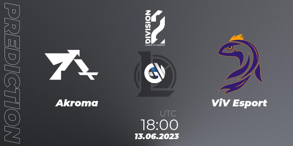 Prognoza Akroma - ViV Esport. 13.06.23, LoL, LFL Division 2 Summer 2023 - Group Stage