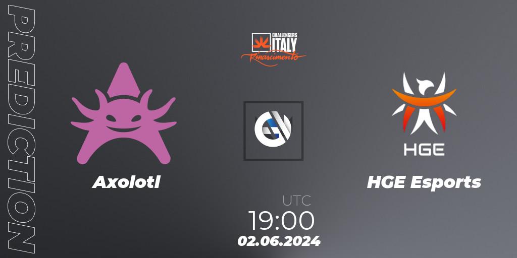 Prognoza Axolotl - HGE Esports. 02.06.2024 at 19:00, VALORANT, VALORANT Challengers 2024 Italy: Rinascimento Split 2
