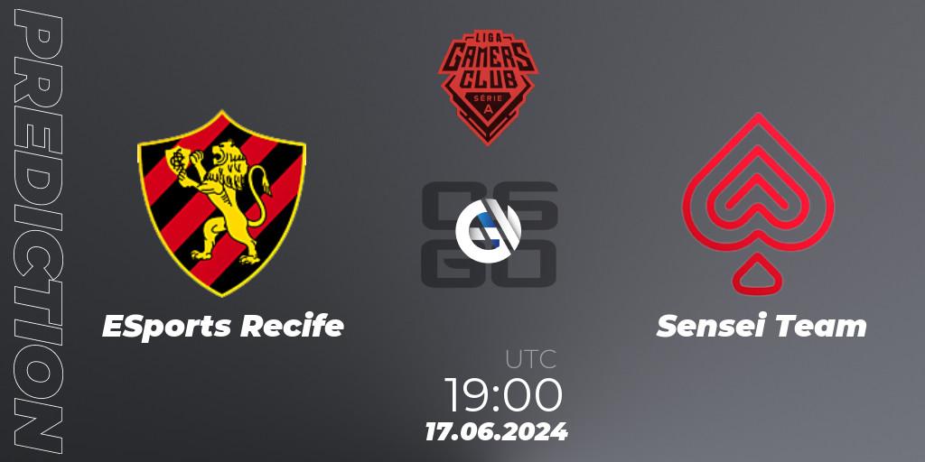 Prognoza ESports Recife - Sensei Team. 17.06.2024 at 19:00, Counter-Strike (CS2), Gamers Club Liga Série A: June 2024